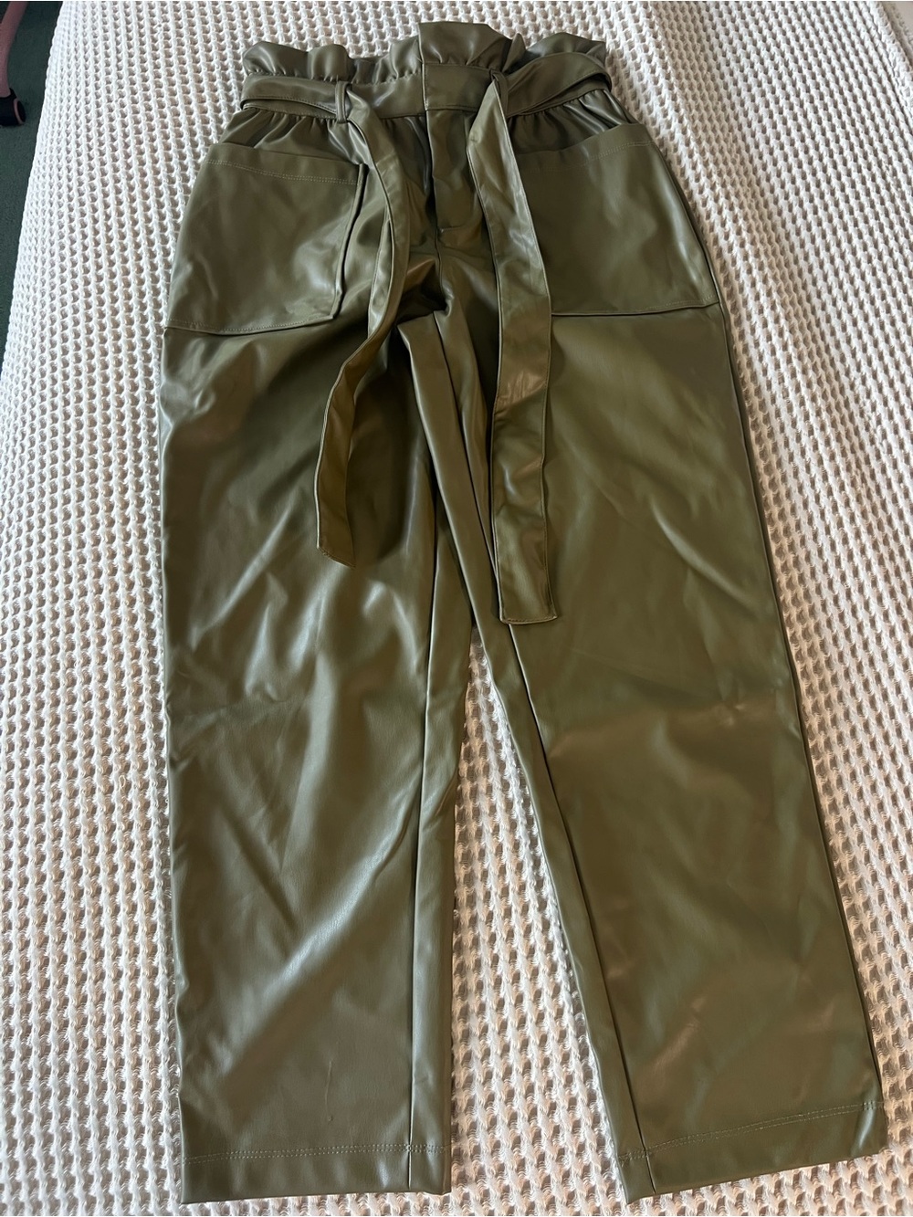 Who What Wear Olive Green Cargo Trousers with Self Tie Belt